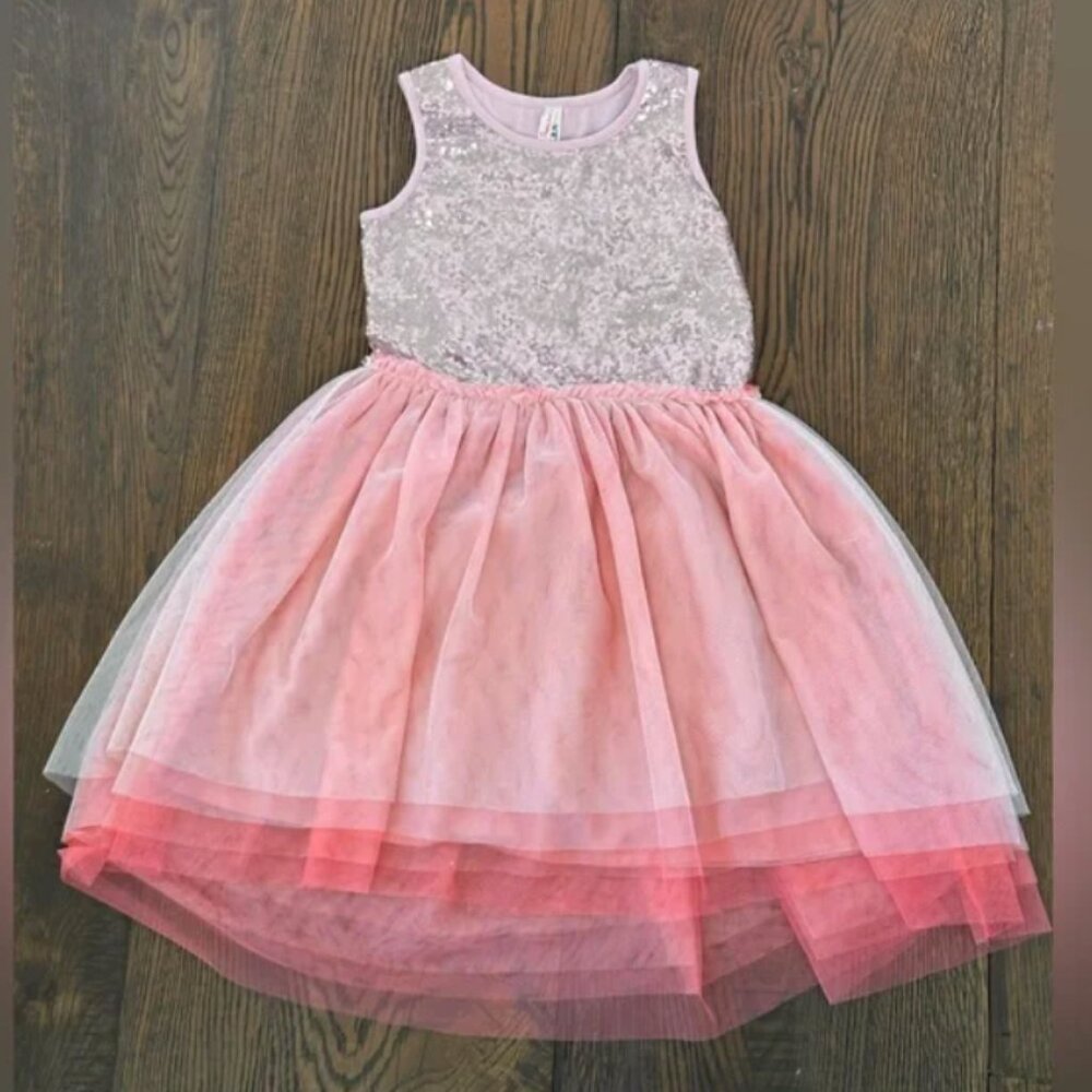 Little Princess Sequin dress with Toile Skirt